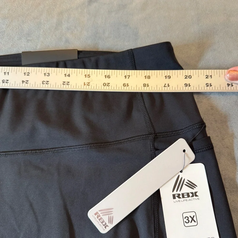 RBX Womens Compression Bike Shorts 3X Black Side Pockets Athleisure Utility